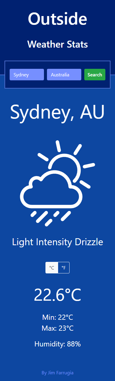 Outside Weather Stats on Mobile